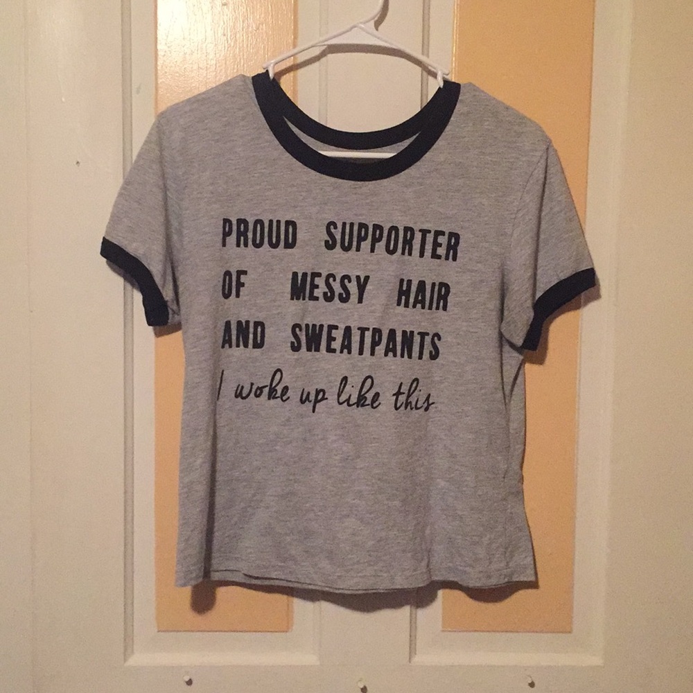 “i woke up like this” crop top